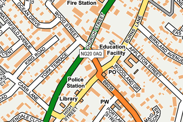 NG20 0AQ map - OS OpenMap – Local (Ordnance Survey) NG20 0AQ map - OS OpenMap – Local (Ordnance Survey)