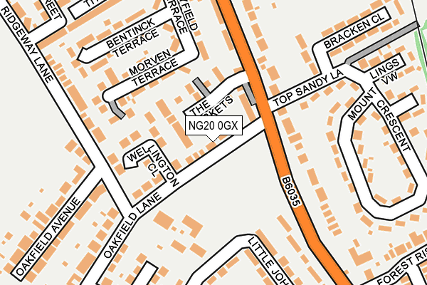 NG20 0GX map - OS OpenMap – Local (Ordnance Survey) NG20 0GX map - OS OpenMap – Local (Ordnance Survey)