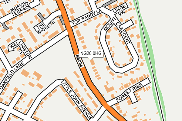NG20 0HG map - OS OpenMap – Local (Ordnance Survey) NG20 0HG map - OS OpenMap – Local (Ordnance Survey)