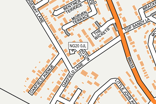 NG20 0JL map - OS OpenMap – Local (Ordnance Survey) NG20 0JL map - OS OpenMap – Local (Ordnance Survey)
