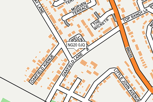 NG20 0JQ map - OS OpenMap – Local (Ordnance Survey) NG20 0JQ map - OS OpenMap – Local (Ordnance Survey)