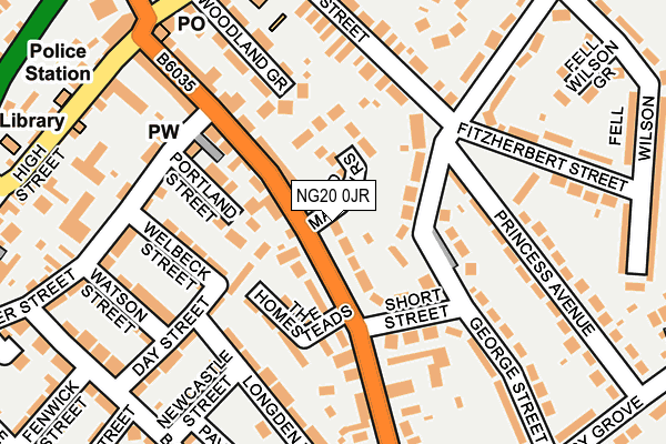 NG20 0JR map - OS OpenMap – Local (Ordnance Survey) NG20 0JR map - OS OpenMap – Local (Ordnance Survey)