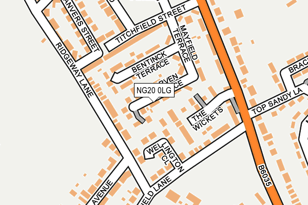 NG20 0LG map - OS OpenMap – Local (Ordnance Survey) NG20 0LG map - OS OpenMap – Local (Ordnance Survey)