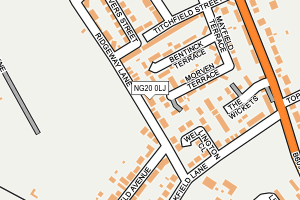 NG20 0LJ map - OS OpenMap – Local (Ordnance Survey) NG20 0LJ map - OS OpenMap – Local (Ordnance Survey)