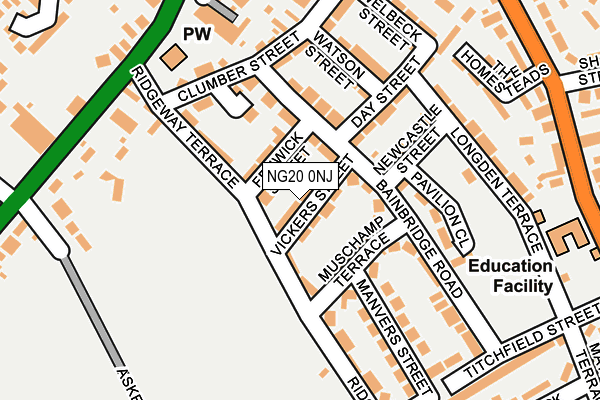NG20 0NJ map - OS OpenMap – Local (Ordnance Survey) NG20 0NJ map - OS OpenMap – Local (Ordnance Survey)