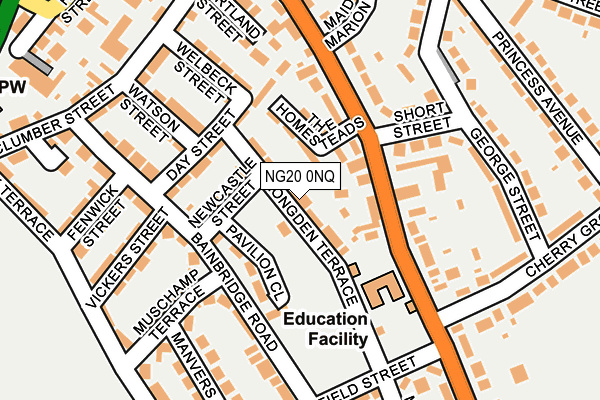 NG20 0NQ map - OS OpenMap – Local (Ordnance Survey) NG20 0NQ map - OS OpenMap – Local (Ordnance Survey)