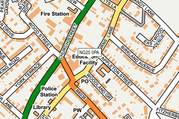 NG20 0PA map - OS OpenMap – Local (Ordnance Survey) NG20 0PA map - OS OpenMap – Local (Ordnance Survey)