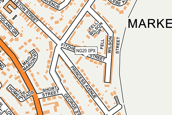 NG20 0PX map - OS OpenMap – Local (Ordnance Survey) NG20 0PX map - OS OpenMap – Local (Ordnance Survey)