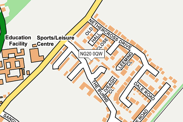 NG20 0QW map - OS OpenMap – Local (Ordnance Survey) NG20 0QW map - OS OpenMap – Local (Ordnance Survey)