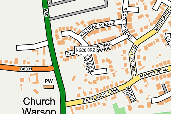 NG20 0RZ map - OS OpenMap – Local (Ordnance Survey)
