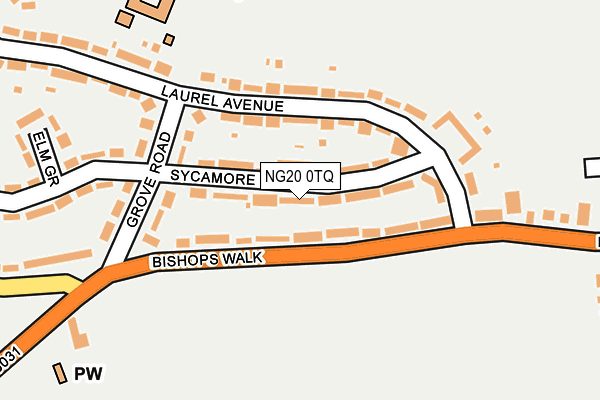 NG20 0TQ map - OS OpenMap – Local (Ordnance Survey) NG20 0TQ map - OS OpenMap – Local (Ordnance Survey)