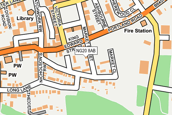 NG20 8AB map - OS OpenMap – Local (Ordnance Survey) NG20 8AB map - OS OpenMap – Local (Ordnance Survey)