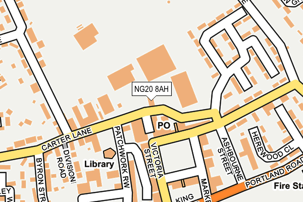 NG20 8AH map - OS OpenMap – Local (Ordnance Survey) NG20 8AH map - OS OpenMap – Local (Ordnance Survey)