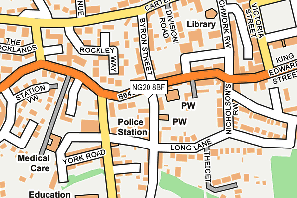NG20 8BF map - OS OpenMap – Local (Ordnance Survey) NG20 8BF map - OS OpenMap – Local (Ordnance Survey)