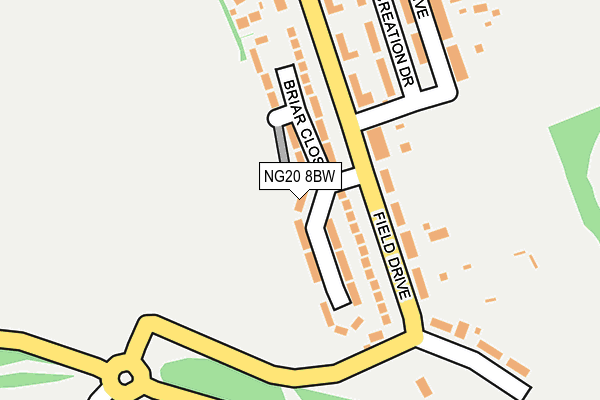 NG20 8BW map - OS OpenMap – Local (Ordnance Survey) NG20 8BW map - OS OpenMap – Local (Ordnance Survey)