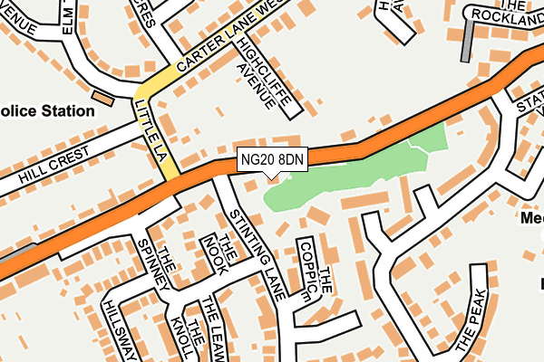 NG20 8DN map - OS OpenMap – Local (Ordnance Survey) NG20 8DN map - OS OpenMap – Local (Ordnance Survey)