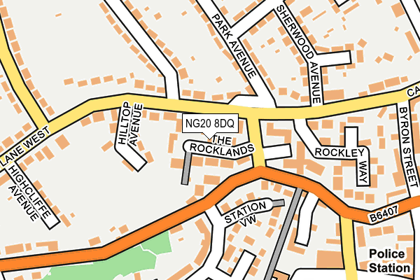 NG20 8DQ map - OS OpenMap – Local (Ordnance Survey) NG20 8DQ map - OS OpenMap – Local (Ordnance Survey)