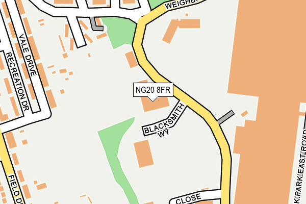 NG20 8FR map - OS OpenMap – Local (Ordnance Survey) NG20 8FR map - OS OpenMap – Local (Ordnance Survey)