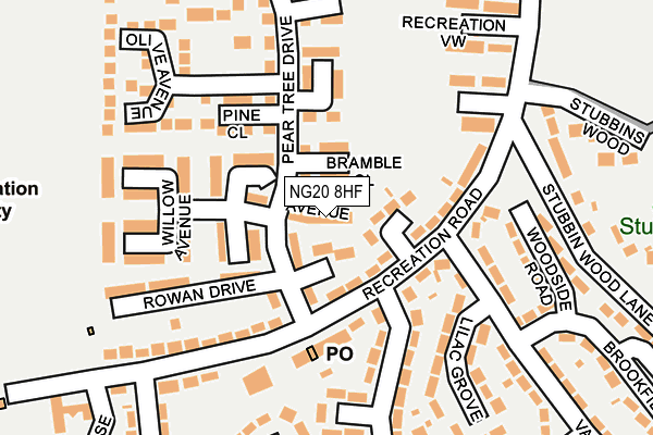 NG20 8HF map - OS OpenMap – Local (Ordnance Survey) NG20 8HF map - OS OpenMap – Local (Ordnance Survey)