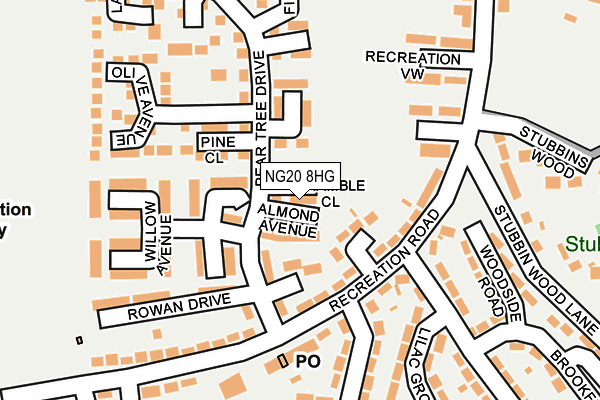 NG20 8HG map - OS OpenMap – Local (Ordnance Survey) NG20 8HG map - OS OpenMap – Local (Ordnance Survey)