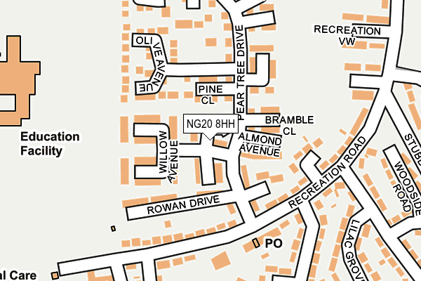 NG20 8HH map - OS OpenMap – Local (Ordnance Survey) NG20 8HH map - OS OpenMap – Local (Ordnance Survey)
