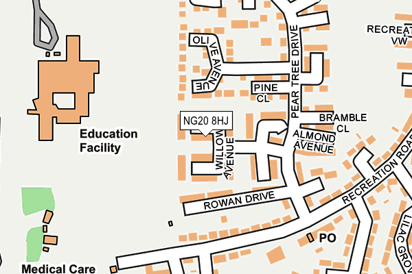 NG20 8HJ map - OS OpenMap – Local (Ordnance Survey) NG20 8HJ map - OS OpenMap – Local (Ordnance Survey)