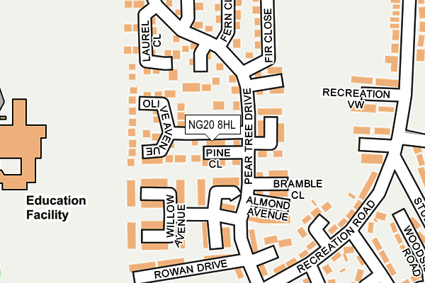 NG20 8HL map - OS OpenMap – Local (Ordnance Survey) NG20 8HL map - OS OpenMap – Local (Ordnance Survey)