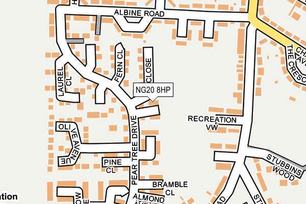NG20 8HP map - OS OpenMap – Local (Ordnance Survey) NG20 8HP map - OS OpenMap – Local (Ordnance Survey)