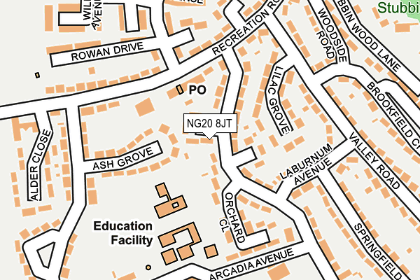 NG20 8JT map - OS OpenMap – Local (Ordnance Survey) NG20 8JT map - OS OpenMap – Local (Ordnance Survey)