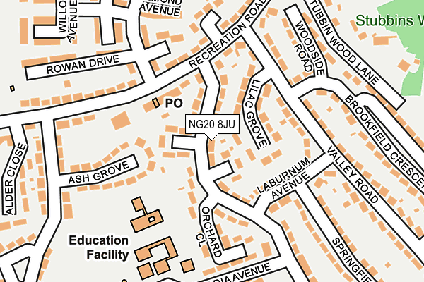 NG20 8JU map - OS OpenMap – Local (Ordnance Survey) NG20 8JU map - OS OpenMap – Local (Ordnance Survey)