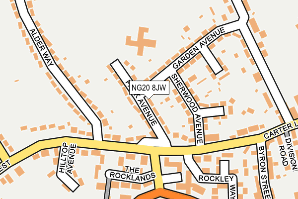 NG20 8JW map - OS OpenMap – Local (Ordnance Survey) NG20 8JW map - OS OpenMap – Local (Ordnance Survey)