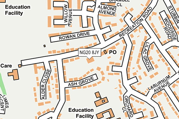 NG20 8JY map - OS OpenMap – Local (Ordnance Survey) NG20 8JY map - OS OpenMap – Local (Ordnance Survey)