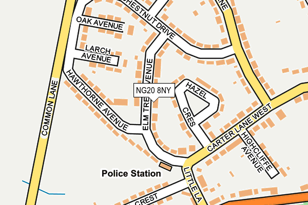 NG20 8NY map - OS OpenMap – Local (Ordnance Survey) NG20 8NY map - OS OpenMap – Local (Ordnance Survey)