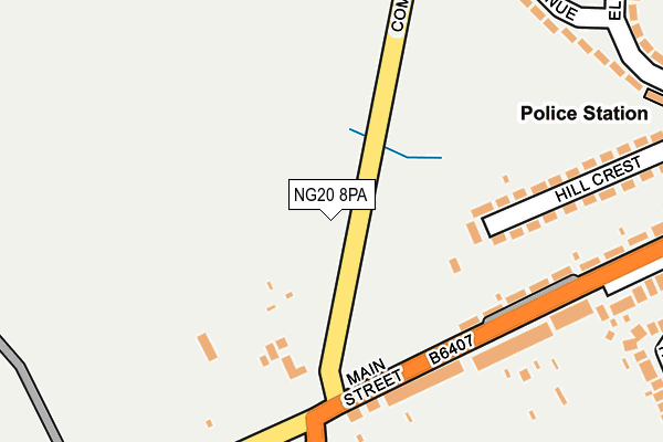 NG20 8PA map - OS OpenMap – Local (Ordnance Survey) NG20 8PA map - OS OpenMap – Local (Ordnance Survey)