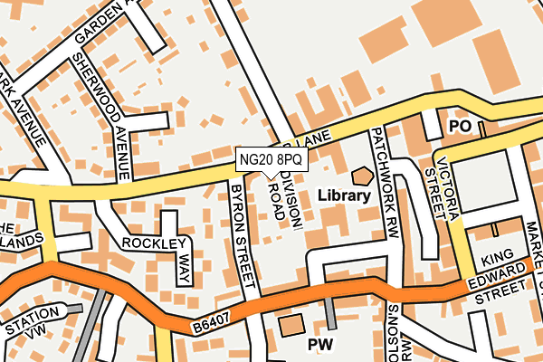 NG20 8PQ map - OS OpenMap – Local (Ordnance Survey) NG20 8PQ map - OS OpenMap – Local (Ordnance Survey)
