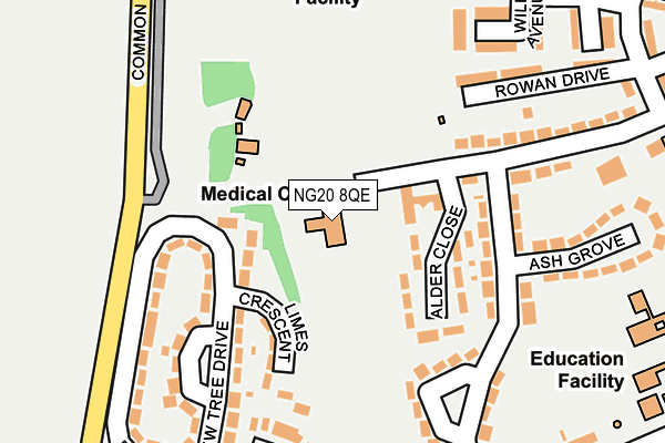 NG20 8QE map - OS OpenMap – Local (Ordnance Survey) NG20 8QE map - OS OpenMap – Local (Ordnance Survey)
