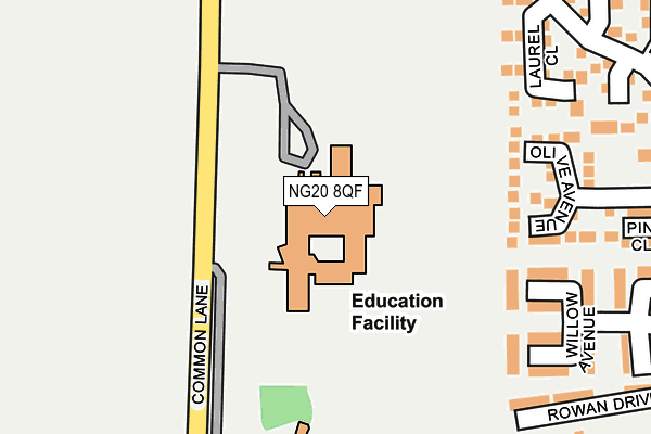 NG20 8QF map - OS OpenMap – Local (Ordnance Survey) NG20 8QF map - OS OpenMap – Local (Ordnance Survey)