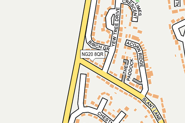NG20 8QR map - OS OpenMap – Local (Ordnance Survey) NG20 8QR map - OS OpenMap – Local (Ordnance Survey)