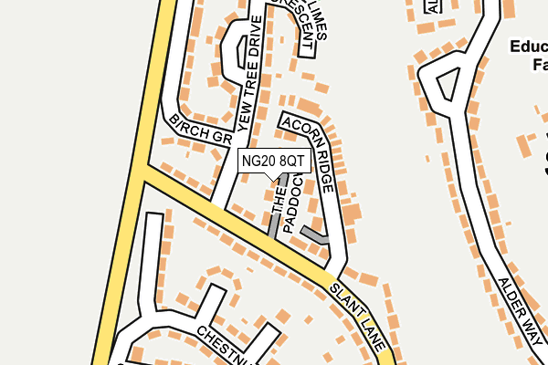 NG20 8QT map - OS OpenMap – Local (Ordnance Survey) NG20 8QT map - OS OpenMap – Local (Ordnance Survey)