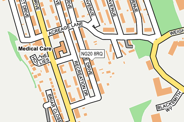 NG20 8RQ map - OS OpenMap – Local (Ordnance Survey) NG20 8RQ map - OS OpenMap – Local (Ordnance Survey)