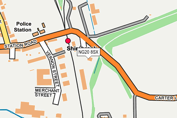 NG20 8SX map - OS OpenMap – Local (Ordnance Survey) NG20 8SX map - OS OpenMap – Local (Ordnance Survey)