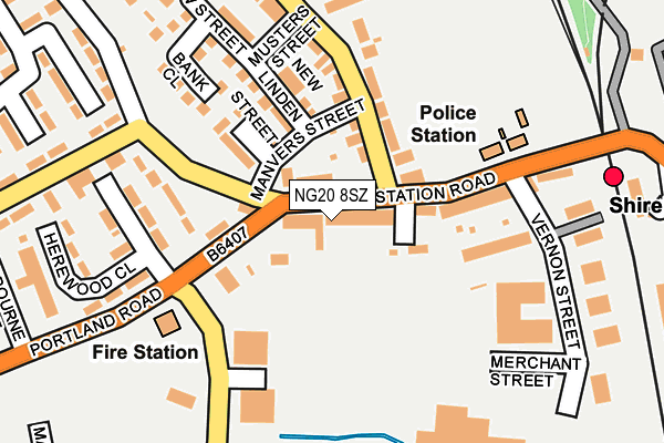 NG20 8SZ map - OS OpenMap – Local (Ordnance Survey) NG20 8SZ map - OS OpenMap – Local (Ordnance Survey)