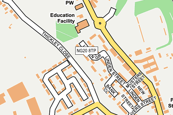 NG20 8TP map - OS OpenMap – Local (Ordnance Survey) NG20 8TP map - OS OpenMap – Local (Ordnance Survey)