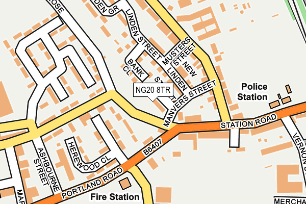 NG20 8TR map - OS OpenMap – Local (Ordnance Survey) NG20 8TR map - OS OpenMap – Local (Ordnance Survey)