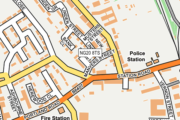 NG20 8TS map - OS OpenMap – Local (Ordnance Survey) NG20 8TS map - OS OpenMap – Local (Ordnance Survey)