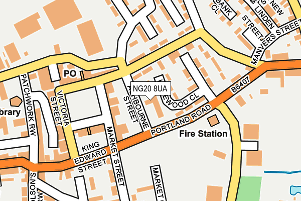 NG20 8UA map - OS OpenMap – Local (Ordnance Survey) NG20 8UA map - OS OpenMap – Local (Ordnance Survey)