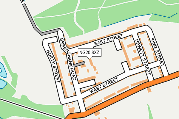 NG20 8XZ map - OS OpenMap – Local (Ordnance Survey) NG20 8XZ map - OS OpenMap – Local (Ordnance Survey)