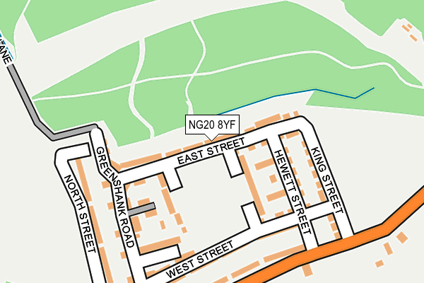 NG20 8YF map - OS OpenMap – Local (Ordnance Survey) NG20 8YF map - OS OpenMap – Local (Ordnance Survey)