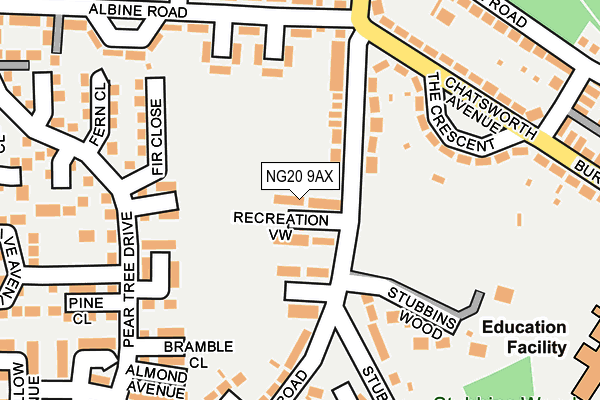 NG20 9AX map - OS OpenMap – Local (Ordnance Survey) NG20 9AX map - OS OpenMap – Local (Ordnance Survey)