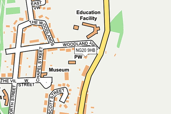 NG20 9HB map - OS OpenMap – Local (Ordnance Survey)